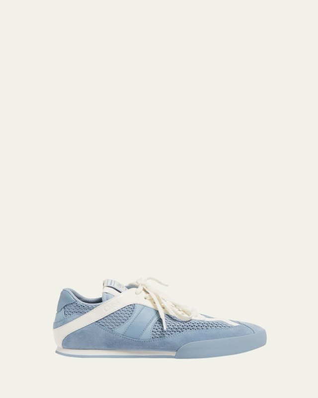 Kick Mesh and Leather Low-Top Sneakers